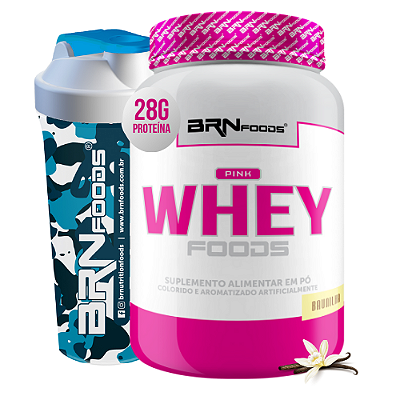 Kit Pink Whey Protein 900g + Coqueteleira - BRN Foods
