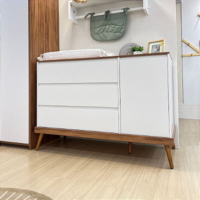 Cômoda Infantil 3 Gavetas e 1 Porta Coleção Canção de Ninar