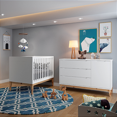 Berço e Cômoda Amor Perfeito