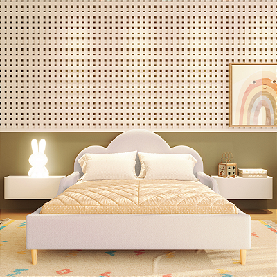 Cama Montessoriana Tamanho Casal Estofada Coleção Algodão