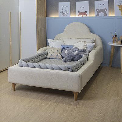 Cama Montessoriana Estofada Tamanho Solteiro Coleção Algodão