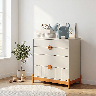 Cômoda Infantil 4 Gavetas Coleção Lamê