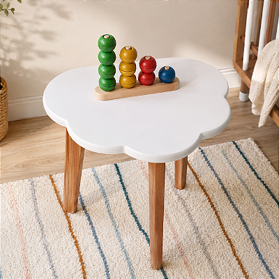 Mesa de Apoio Nuvem Cor Branco/Carvalho Avelã