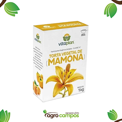 Vitaplan - Fertilizante Orgânico Simples - Classe A - Torta Vegetal de Mamona (1Kg)
