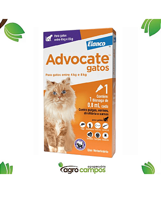 Advocate gatos 4 kg e 8 kg