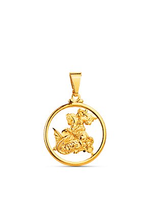 Pingente Medalha de São Jorge M - banhado a ouro 18k