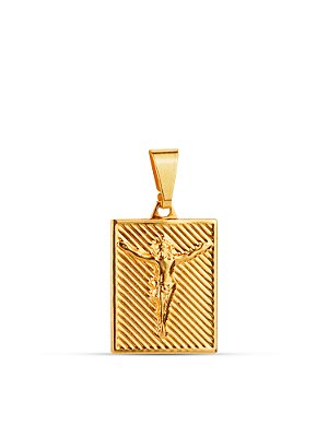 Pingente Plaquinha Riscada Jesus Cristo 1,5 x 1,2 cm