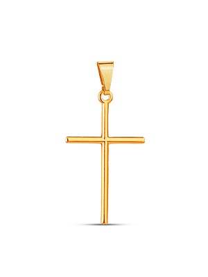 Pingente Cruz Palito Tradicional 3,0 x 1,6 cm - banhado a ouro 18k