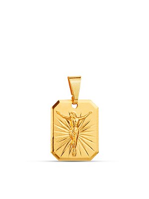 Pingente Plaquinha Jesus Cristo Iluminado 1,5 x 1,2 cm