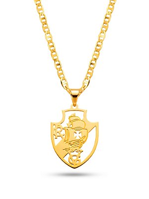Corrente Vasco da Gama vazado - piastrine - banhado a ouro 18k