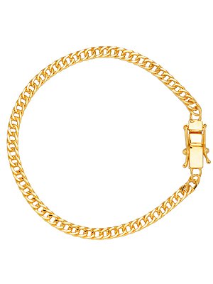Pulseira grumet duplo 4,5 mm - banhada a ouro 18k