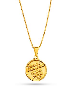 Corrente "o Senhor é meu pastor" - veneziana - banhado a ouro 18k