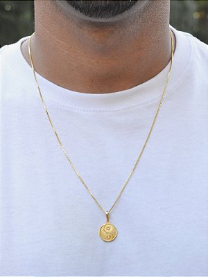 Corrente Yin Yang - veneziana - banhado a ouro 18k