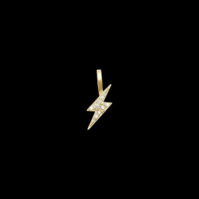 Pingente raio cravejado 1,5 x 0,9 cm - banhado a ouro 18k