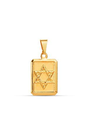 Pingente plaquinha Estrela de Davi 1,5 x 1,1 cm - banhado a ouro 18k