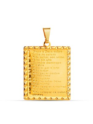 Pingente placa 10 mandamentos 2,5 x 2,2 cm