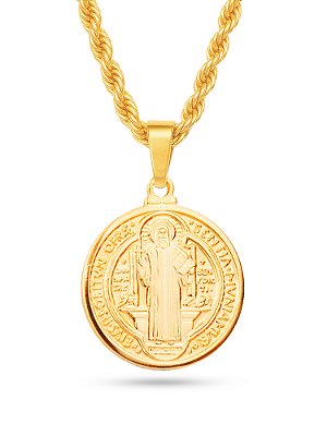 Corrente São Bento - cordão baiano - banhado a ouro 18k