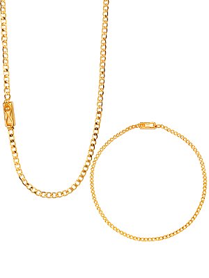 Conjunto Grumet 2,5 mm - fecho gaveta - banhado a ouro 18k