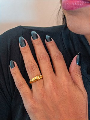Anel Croissant - banhado a ouro 18k