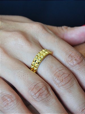Anel Spikes - banhado a ouro 18k