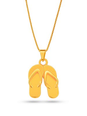 Corrente chinelinho - banhado a ouro 18k