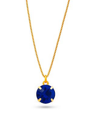 Colar azul royal ponto de luz - banhado a ouro 18k