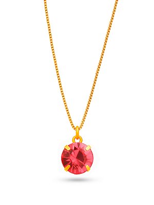 Colar rosa ponto de luz - banhado a ouro 18k