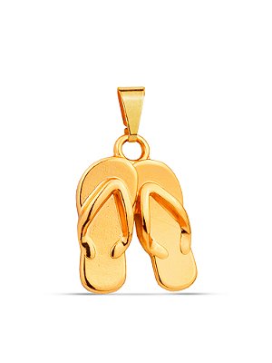 Pingente par de chinelos - banhado a ouro 18k