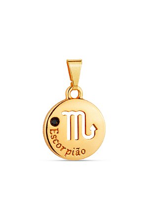 Pingente signo Escorpião - banhado a ouro 18k