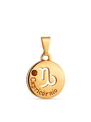 Pingente signo Capricórnio - banhado a ouro 18k