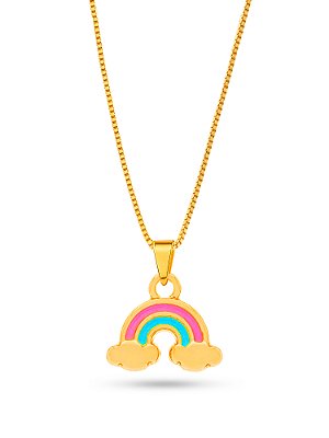 Corrente arco íris - banhado a ouro 18k
