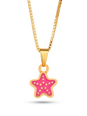 Corrente estrela - banhado a ouro 18k