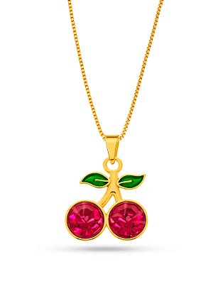 Corrente cerejas - banhado a ouro 18k