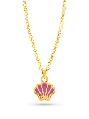 Corrente concha lilás - banhado a ouro 18k