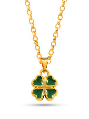 Corrente trevo - banhado a ouro 18k