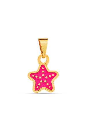 Pingente Estrela do mar rosa - banhado a ouro 18k