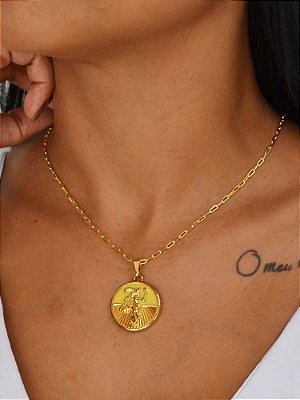 Corrente Oxum amarelo - elo longo - banhado a ouro 18k