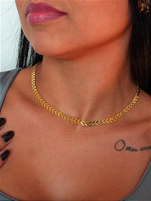 Corrente escamas - banhado a ouro 18k