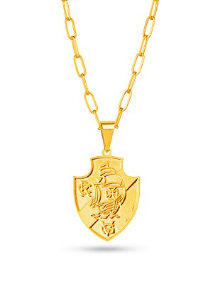 Corrente Vasco da Gama - elos longos - banhado a ouro 18k