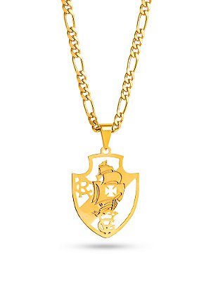 Corrente Vasco da Gama vazado - 3 por 1 - banhado a ouro 18k
