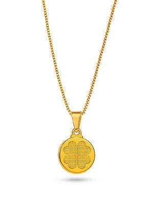 Colar trevo - veneziana - banhado a ouro 18k