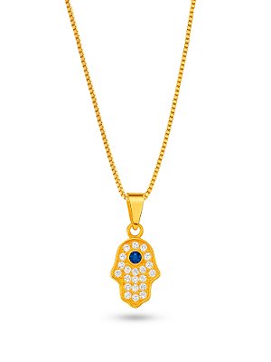 Colar Hamsá - banhado a ouro 18k
