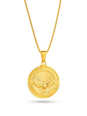 Corrente Espírito Santo - veneziana - banhado a ouro 18k