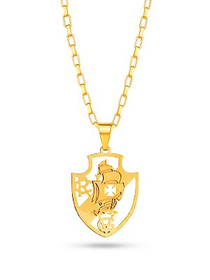 Corrente Vasco da Gama - tijolinho - banhado a ouro 18k