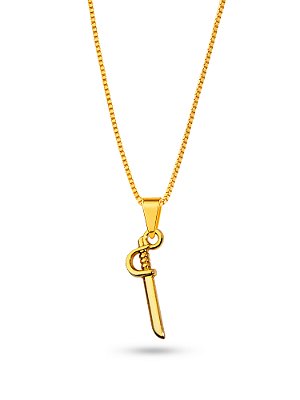 Corrente espada de Ogum - veneziana - banhado a ouro 18k