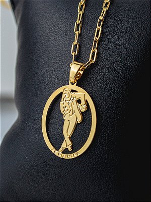 Corrente Zé Pilintra Vazado - elos longos - banhado a ouro 18k