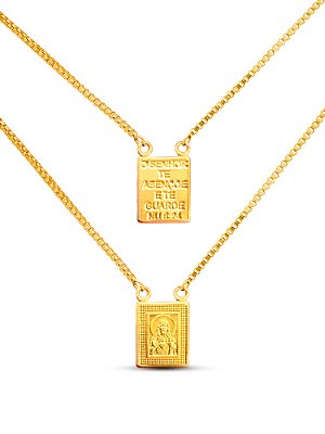 Escapulário sagrado coração de Jesus "moldura" - veneziana - banhado a ouro 18k