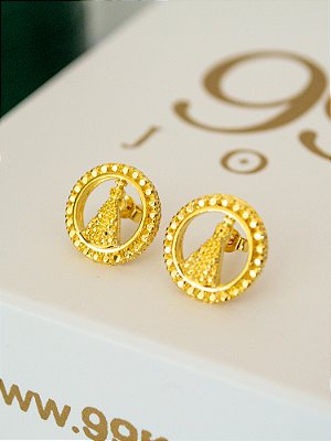 Brinco redondo Nossa Senhora 1,5 x 1,5 cm