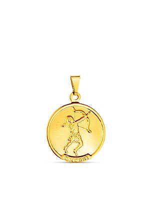 Pingente medalha de Oxossi - banhado a ouro 18k