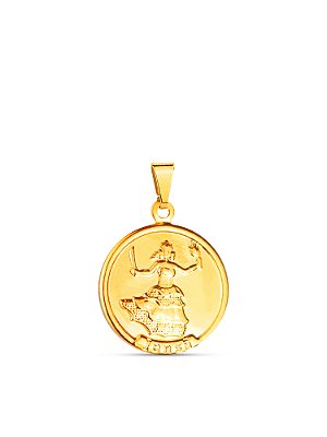 Pingente medalha de Iansã - banhado a ouro 18k